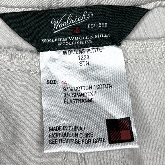 WOOLRICH Tan Capris Cotton/Spandex‎ Front Pockets Size 14 Petite - Picture 9 of 11